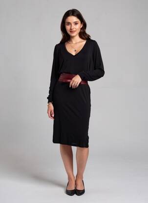 Rochie midi mâneci lungi mâneci lungi negru LEE COOPER femeie