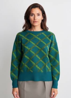 Pulover elasticitate mâneci lungi verde KOCCA femeie