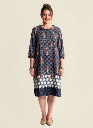 Rochie midi mâneci 3/4 mâneci 3/4 albastru WHITE STUFF femeie
