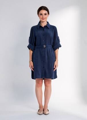 Rochie midi mâneci 3/4 mâneci 3/4 albastru MOLLY BRACKEN femeie