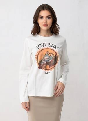 Tricou mâneci lungi mâneci lungi alb HARTFORD femeie