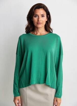 Pulover croială dreaptă mâneci lungi verde FLOOR femeie