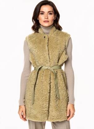 Palton lung croială cambrată fără glugă verde OAKWOOD femeie