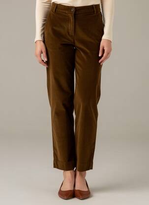 Pantalon chino închidere cu fermoar sub clapetă cu nasturi mărime normală maro HARTFORD femeie