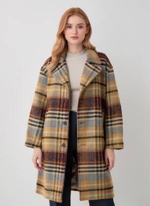 Palton lung croială dreaptă fără glugă bej SCOTCH & SODA femeie
