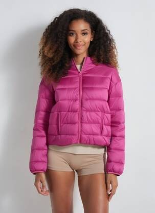 Geacă matlasată mâneci lungi fără glugă violet OOF WEAR femeie