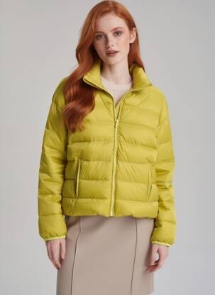 Geacă matlasată mâneci lungi fără glugă verde OOF WEAR femeie