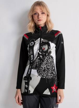 Pulover croială cambrată mâneci lungi negru NEWLAND femeie