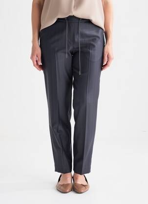 Pantalon drept țesătură crep talie înaltă albastru FABIANA FILIPPI femeie