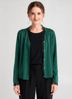 Vestă cu mâneci lungi croială cambrată verde MOLLY BRACKEN femeie