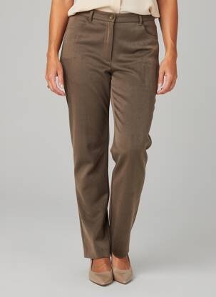 Pantalon slim talie elastică mărime normală verde GEVANA femeie