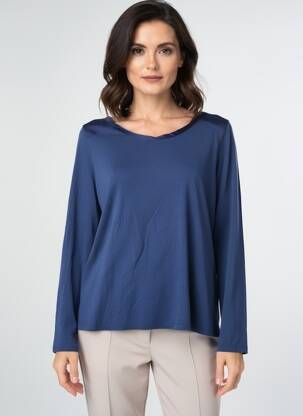 Tricou mâneci lungi mâneci lungi albastru YERSE femeie