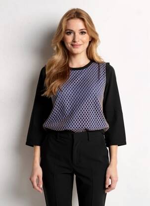 Top mâneci lungi mâneci lungi albastru ARELINE femeie