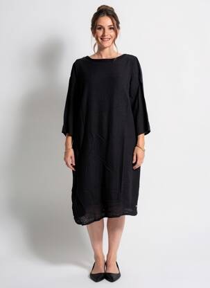 Rochie midi mâneci 3/4 mâneci 3/4 negru CECIL femeie