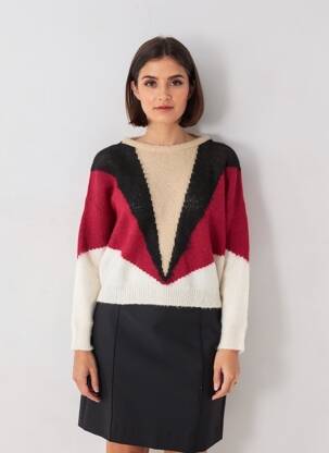 Pulover elasticitate mâneci lungi roșu LA PETITE FRANCAISE femeie