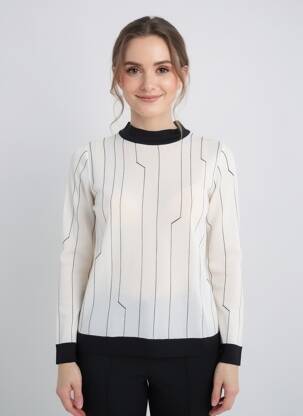 Pulover elasticitate mâneci lungi bej COP COPINE femeie