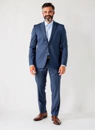 Costume de oraș finisaj interior căptușeală satinată albastru BRUNO SAINT HILAIRE bărbat
