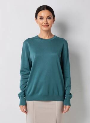 Pulover țesătură melanj mâneci lungi verde SAINT JAMES femeie