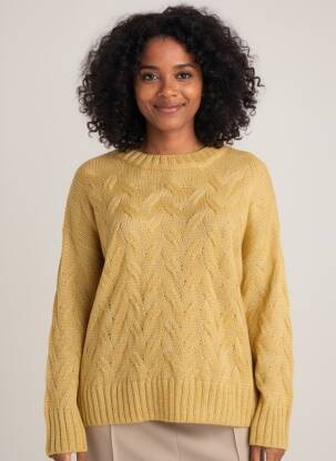 Pulover elasticitate mâneci lungi galben MOLLY BRACKEN femeie