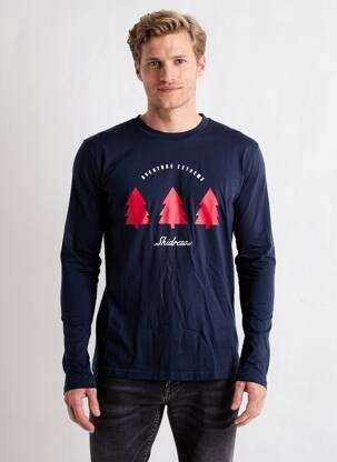 Tricou croială cambrată mâneci lungi albastru SKIDRESS bărbat