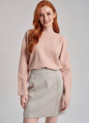 Pulover țesătură melanj mâneci lungi roz SKIDRESS femeie