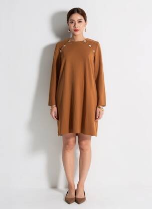 Rochie scurtă mâneci lungi mâneci lungi portocalie LA FEE MARABOUTEE femeie