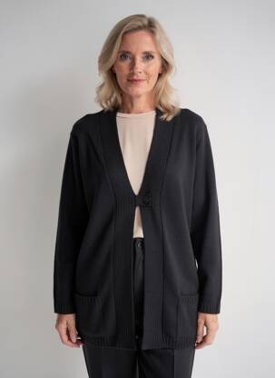 Vestă cu mâneci lungi elasticitate negru DUGER femeie