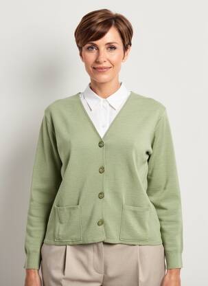 Vestă cu mâneci lungi elasticitate verde DUGER femeie