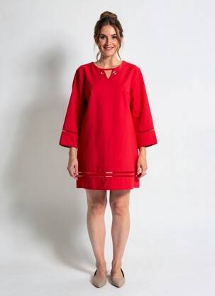 Rochie scurtă mâneci lungi mâneci lungi roșu MD'M femeie