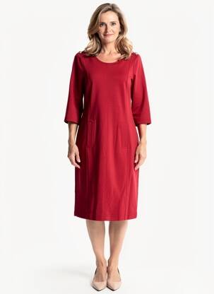 Rochie midi mâneci 3/4 mâneci 3/4 roșu RABE femeie