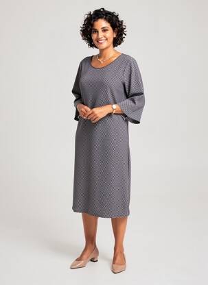 Rochie midi mâneci 3/4 mâneci 3/4 gri OLSEN femeie