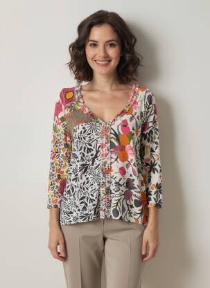 Pulover croială cambrată mâneci lungi alb JEI'S BY LETIZIA DENARO femeie