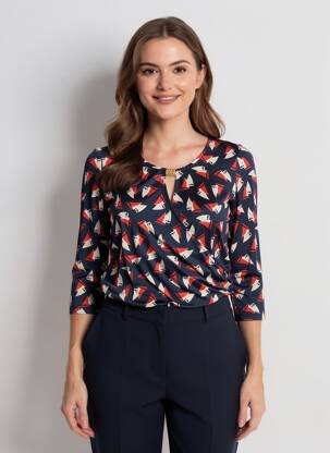 Tricou mâneci 3/4 mâneci 3/4 albastru VIRIATO femeie