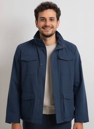 Parka mâneci lungi fără glugă albastru CAMBRIDGE bărbat