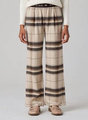 Pantalon drept talie elastică mărime normală bej ANINE BING femeie
