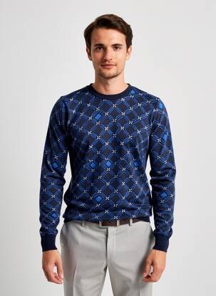 Pulover finisaj cu mansete elastice mâneci lungi albastru SCOTCH & SODA bărbat