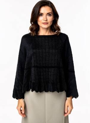 Pulover croială dreaptă mâneci 3/4 negru MOLLY BRACKEN femeie