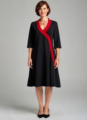 Rochie midi mâneci 3/4 mâneci 3/4 negru ROMEO POUR JULIETTE femeie