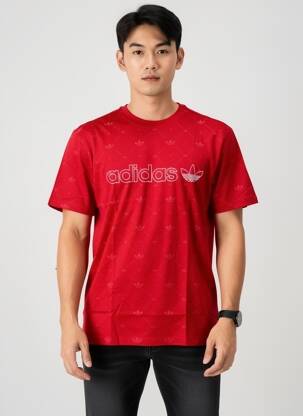 Tricou croială dreaptă mâneci scurte roșu ADIDAS bărbat