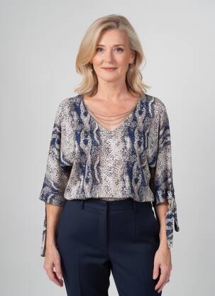 Top mâneci lungi mâneci lungi albastru ROMEO POUR JULIETTE femeie