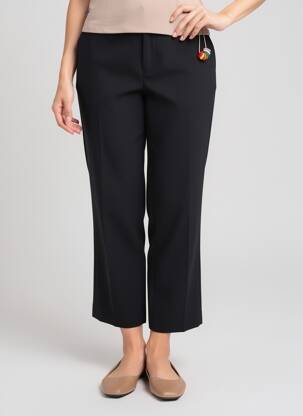 Pantalon 7/8 croială chino mărime normală negru LEON & HARPER femeie
