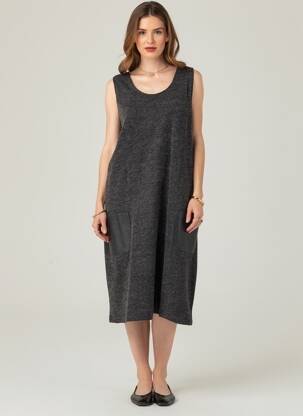 Rochie midi fără mâneci fără mâneci gri DRESS ADDICT femeie