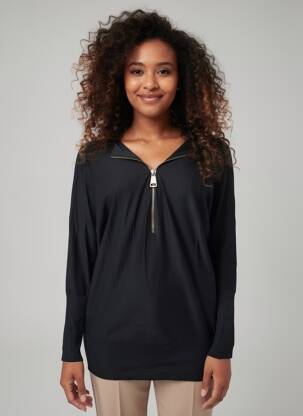 Pulover tunică mâneci lungi mâneci lungi negru C.M.P 55 femeie
