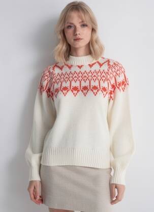 Pulover elasticitate mâneci lungi bej PIECES femeie