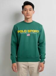 Hanorac elasticitate mâneci lungi verde RALPH LAUREN bărbat