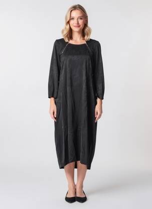 Rochie midi mâneci lungi mâneci lungi negru ELSEWHERE femeie