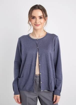 Vestă cu mâneci lungi guler rotund albastru WHITE STUFF femeie