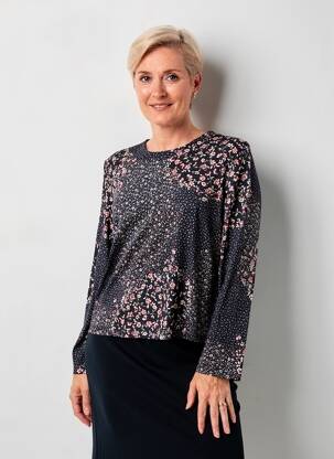 Tricou mâneci lungi mâneci lungi albastru GRIFFON femeie