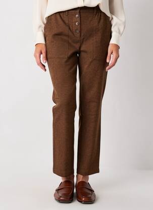 Pantalon chino buzunare talie înaltă maro C'EST BEAU LA VIE femeie