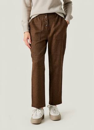 Pantalon chino buzunare talie înaltă maro C'EST BEAU LA VIE femeie
